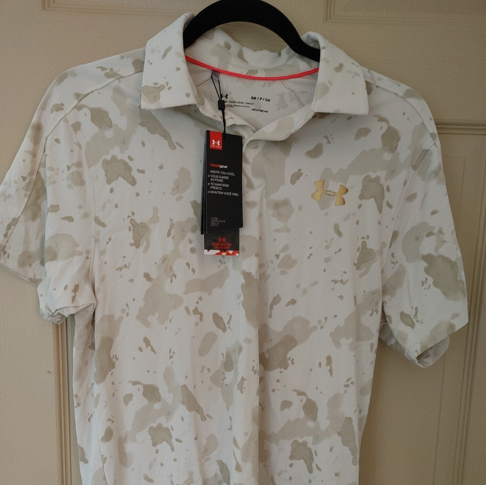New Men's Under Armour UA Vanish Jacquard Upstream Golf Polo Camo SM 1355202-110